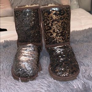 UGG limited edition reversible sequined boots